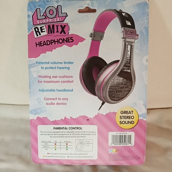 NEW! LOL Surprise OMG Remix Kids Headphones Adjustable Headband, Stereo Sound - Picture 2 of 3